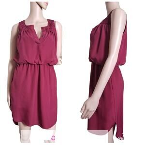 Jessica Simpson | Burgundy Blouson Sleeveless Dress
